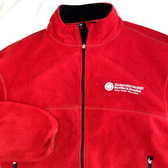 Port Authority Full Zip Red Jacket HARRIS METHODIST FORT WORTH HOSPITAL XL - Picture 2 of 6